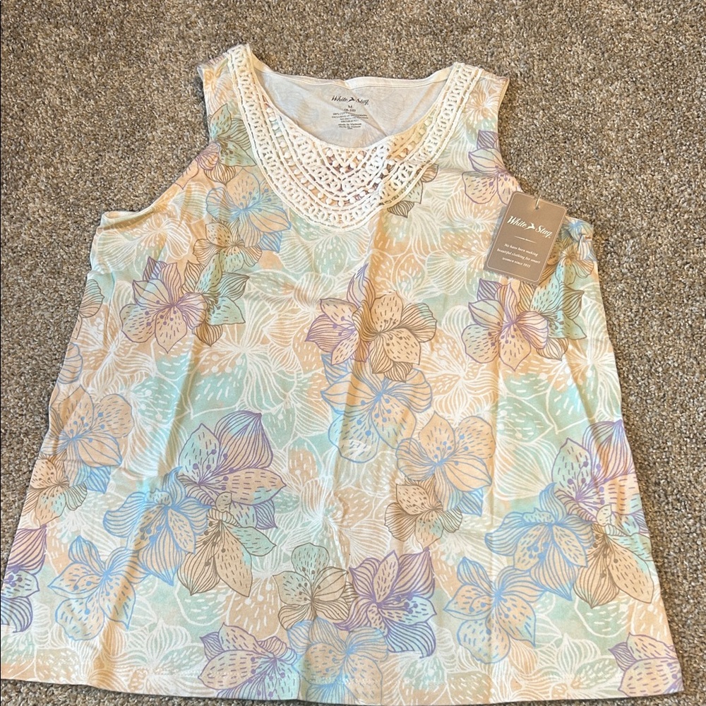 Maison Jules Pastel Floral Tank Top